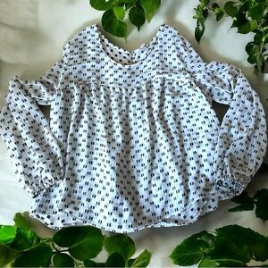 Blouse dressy white black merona business women